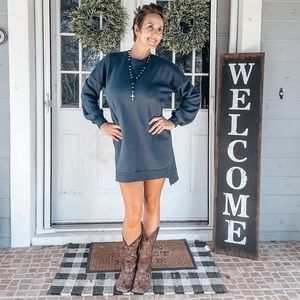 Navy sweater dress - plus size available